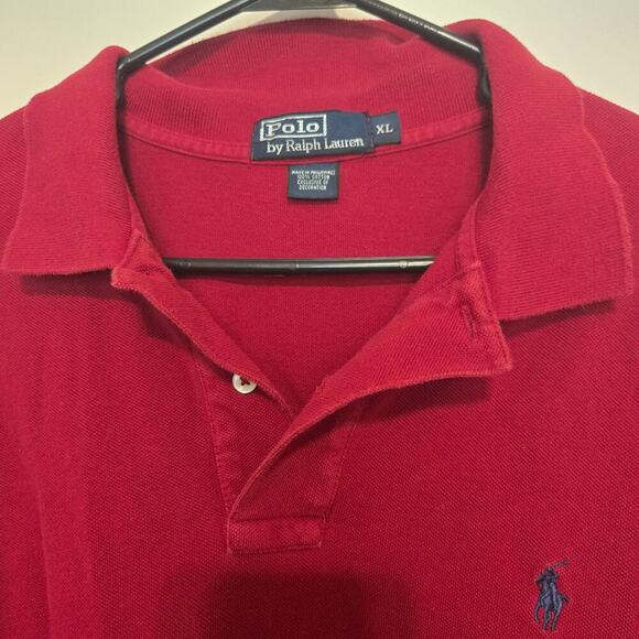 Polo Ralph Lauren Red Long Sleeve Men’s Polo Shirt XL Classic Fit Casual - Picture 5 of 9